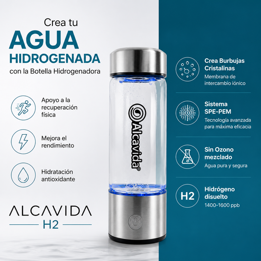 Botella Hidrogenadora para agua hidrogenada Alcavida H2