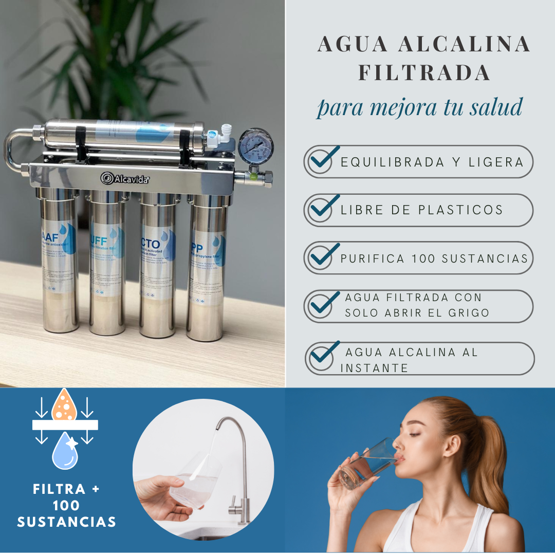 Filtro ionizador para agua alcalina e ionizada Alcavida | Purificación en 5 Etapas .