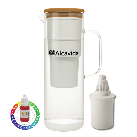 Jarra agua alcalina Alcavida de Cristal Optima 350 hecha en España