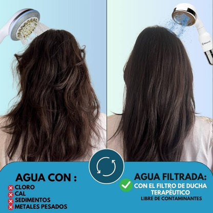 Filtro de ducha Terapéutico Alcavida |Mejora tu Piel, cabello .