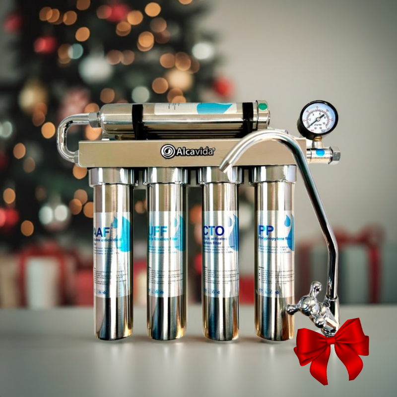 Regala el filtro de agua alcalina de 5 etapas Alcavida aporta salud y bienestar diario a tu seres queridos.