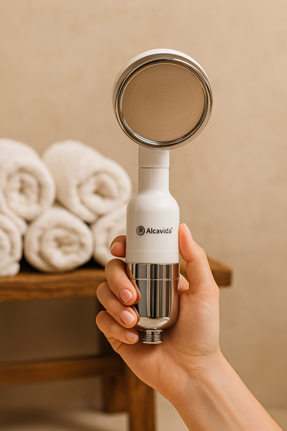 Filtro de ducha Terapéutico Alcavida |Mejora tu Piel, cabello .