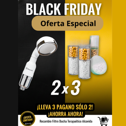 Oferta 3 x2 kit Cartucho ducha terapéutica de Alcavida