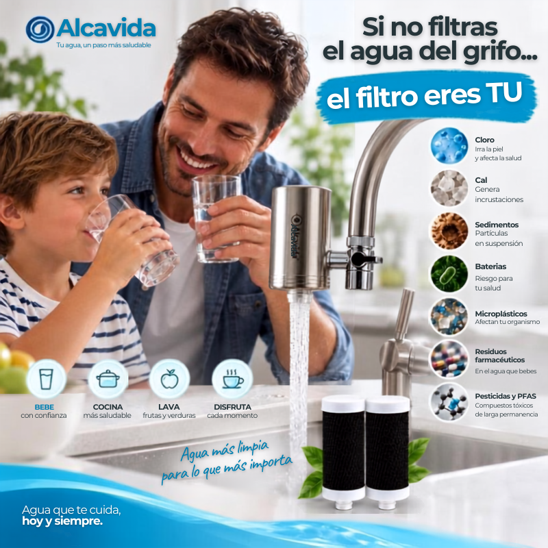 Cartucho recambio filtro de agua para el grifo Alcavida Active 2x